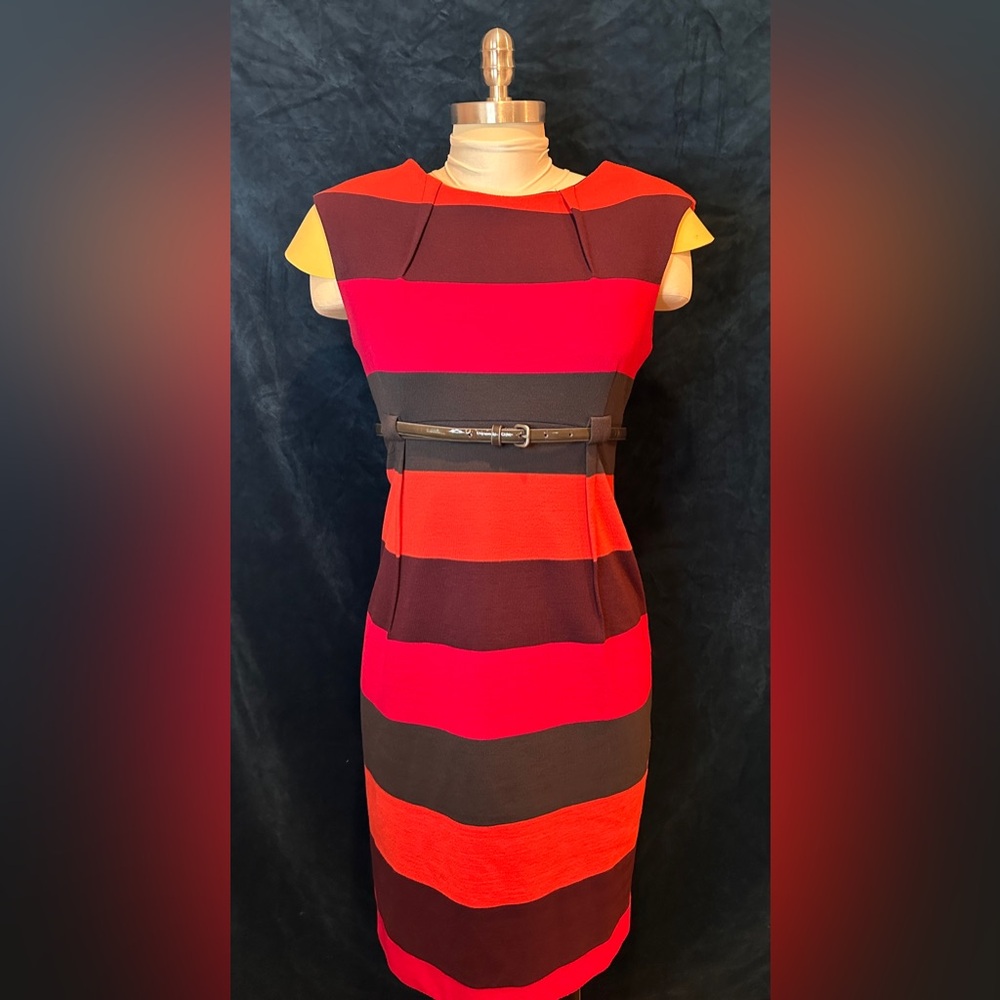 Classic Big Striped Brown, Pink & Orange Heavy Weight Dress